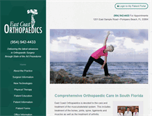 Tablet Screenshot of eastcoastortho.com